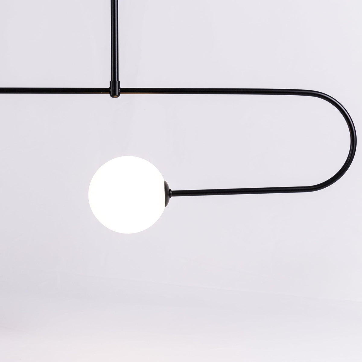 Sculptural Ceiling Light with Opaline Glass Diffusers Black & Brass Finish Multi-Arm Design for Dining Room Entryway Modern Overhead Fixture