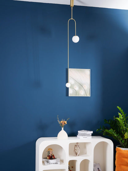 Sculptural Ceiling Light with Opaline Glass Diffusers Black & Brass Finish Multi-Arm Design for Dining Room Entryway Modern Overhead Fixture