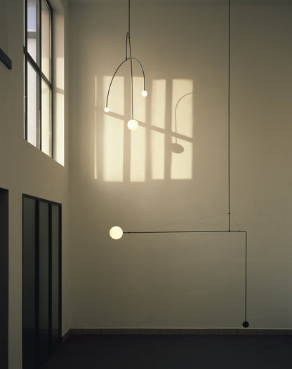 Sculptural Ceiling Light with Opaline Glass Diffusers Black & Brass Finish Multi-Arm Design for Dining Room Entryway Modern Overhead Fixture