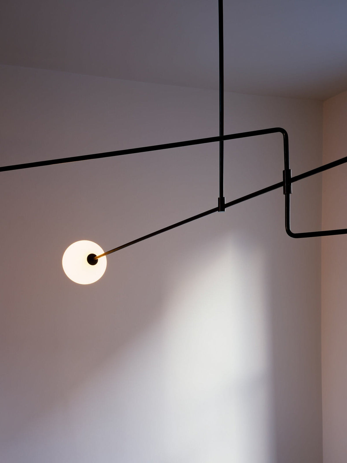 Sculptural Ceiling Light with Opaline Glass Diffusers Black & Brass Finish Multi-Arm Design for Dining Room Entryway Modern Overhead Fixture