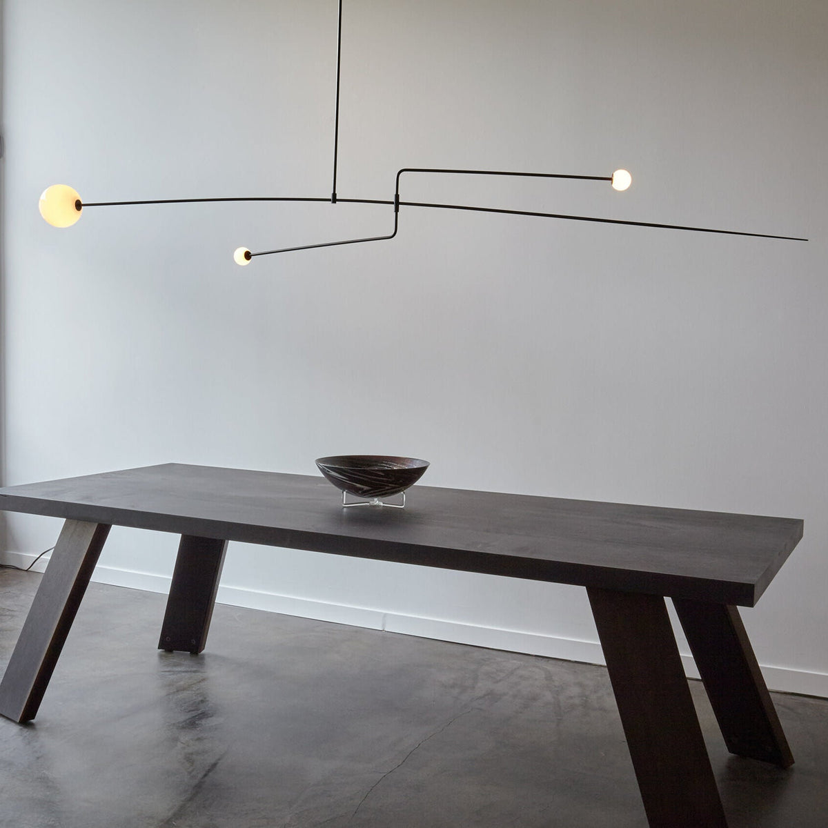 Sculptural Ceiling Light with Opaline Glass Diffusers Black & Brass Finish Multi-Arm Design for Dining Room Entryway Modern Overhead Fixture
