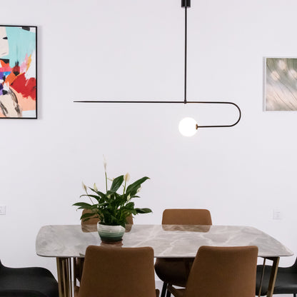 Sculptural Ceiling Light with Opaline Glass Diffusers Black & Brass Finish Multi-Arm Design for Dining Room Entryway Modern Overhead Fixture