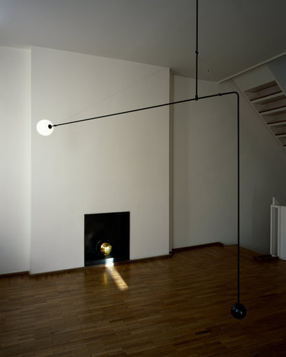 Sculptural Ceiling Light with Opaline Glass Diffusers Black & Brass Finish Multi-Arm Design for Dining Room Entryway Modern Overhead Fixture