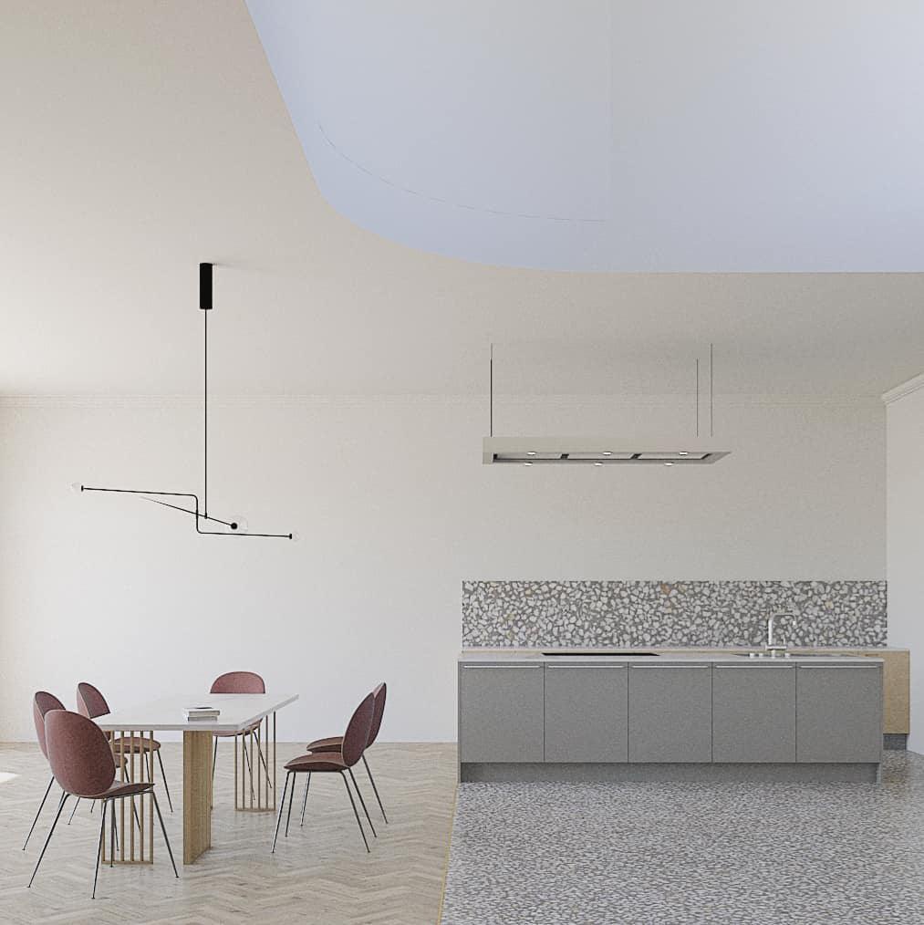 Sculptural Ceiling Light with Opaline Glass Diffusers Black & Brass Finish Multi-Arm Design for Dining Room Entryway Modern Overhead Fixture