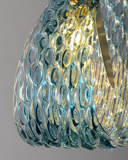 Handblown Cobalt Glass Drop Ceiling Fixture with Metal Accents 5.1 inch for Kitchen Island Dining Area Entryway