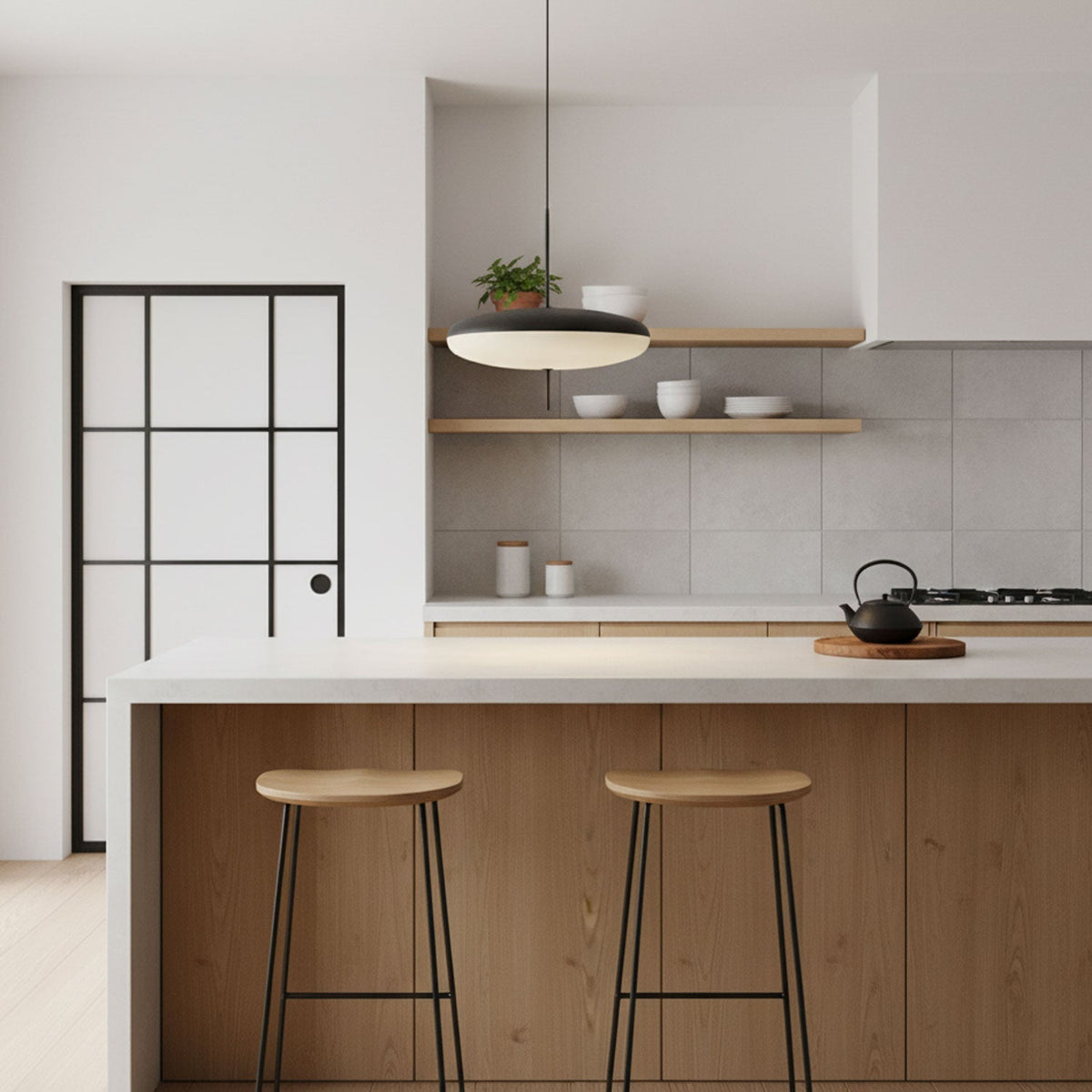 Ceiling Pendant Light White Polymer Shade Adjustable Drop Height Modern Dining Room Kitchen Living Room Hanging Fixture E26 E27 Socket 12 in