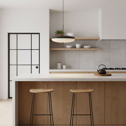 Ceiling Pendant Light White Polymer Shade Adjustable Drop Height Modern Dining Room Kitchen Living Room Hanging Fixture E26 E27 Socket 12 in