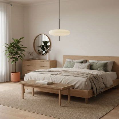 Ceiling Pendant Light White Polymer Shade Adjustable Drop Height Modern Dining Room Kitchen Living Room Hanging Fixture E26 E27 Socket 12 in