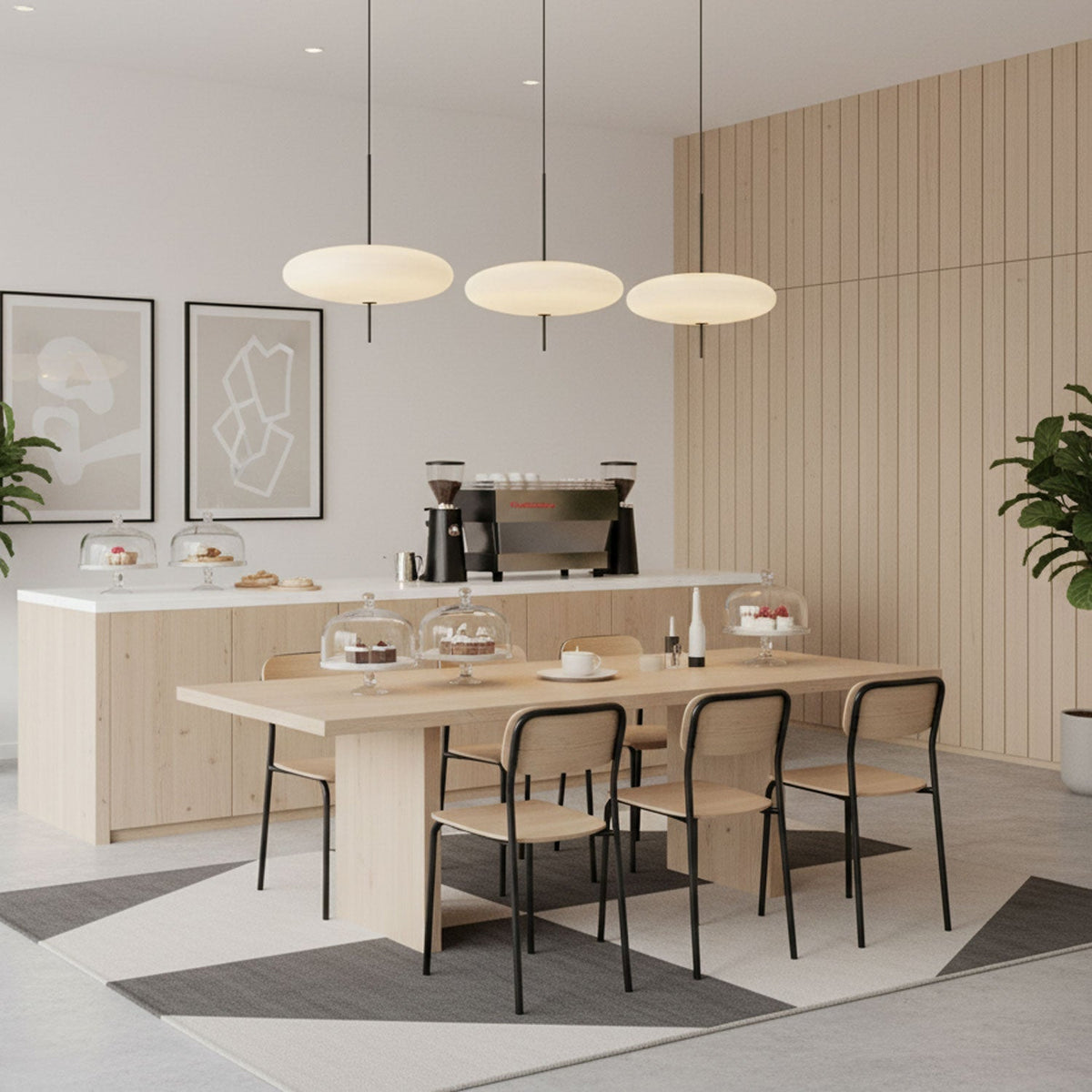 Ceiling Pendant Light White Polymer Shade Adjustable Drop Height Modern Dining Room Kitchen Living Room Hanging Fixture E26 E27 Socket 12 in