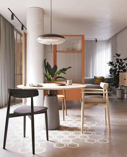 Ceiling Pendant Light White Polymer Shade Adjustable Drop Height Modern Dining Room Kitchen Living Room Hanging Fixture E26 E27 Socket 12 in