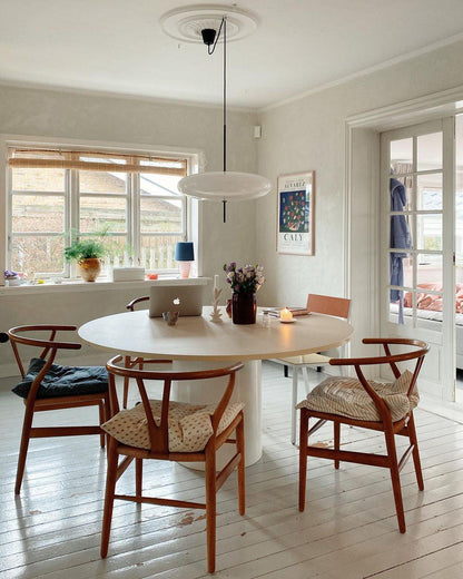 Ceiling Pendant Light White Polymer Shade Adjustable Drop Height Modern Dining Room Kitchen Living Room Hanging Fixture E26 E27 Socket 12 in
