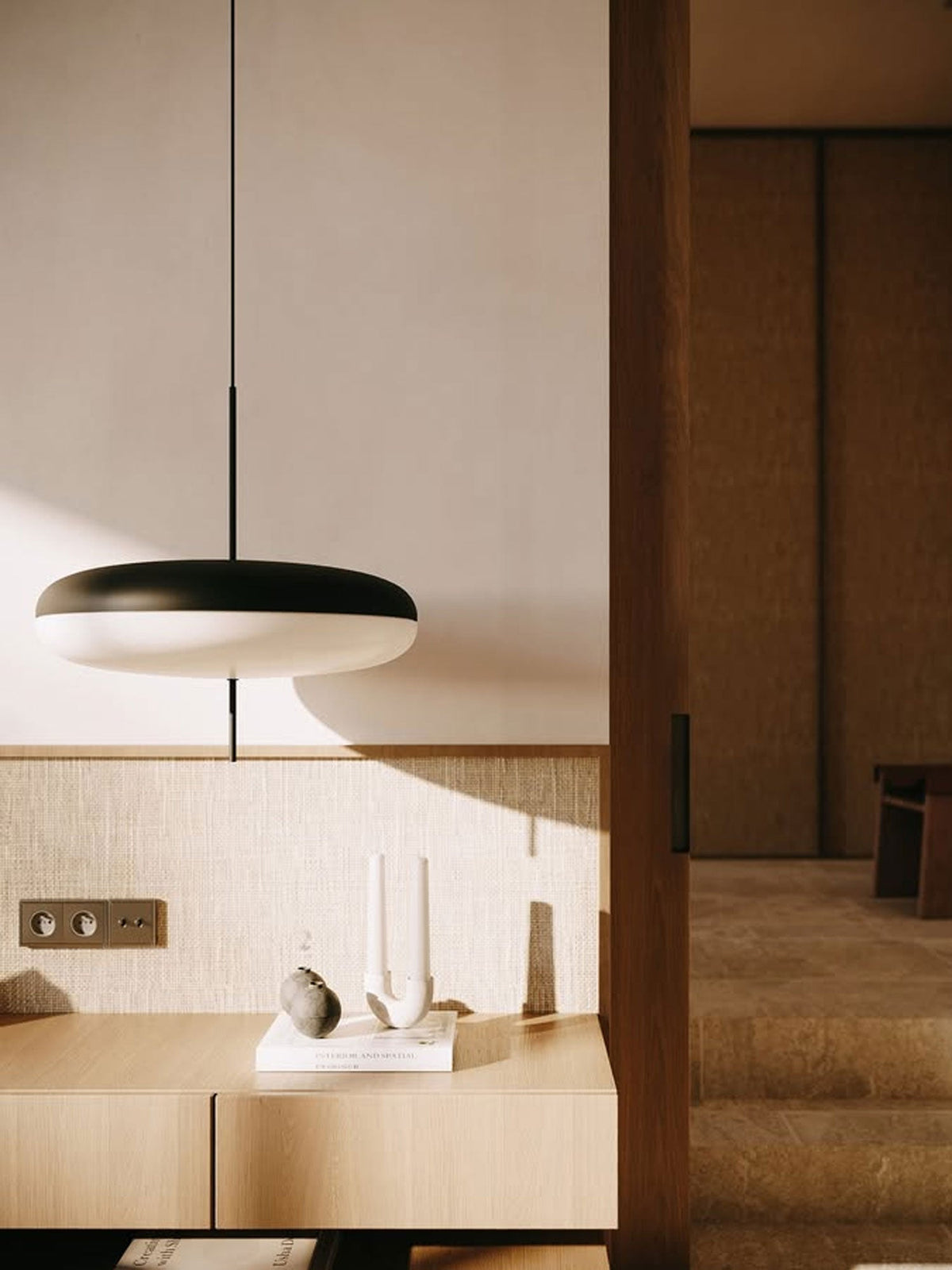 Ceiling Pendant Light White Polymer Shade Adjustable Drop Height Modern Dining Room Kitchen Living Room Hanging Fixture E26 E27 Socket 12 in