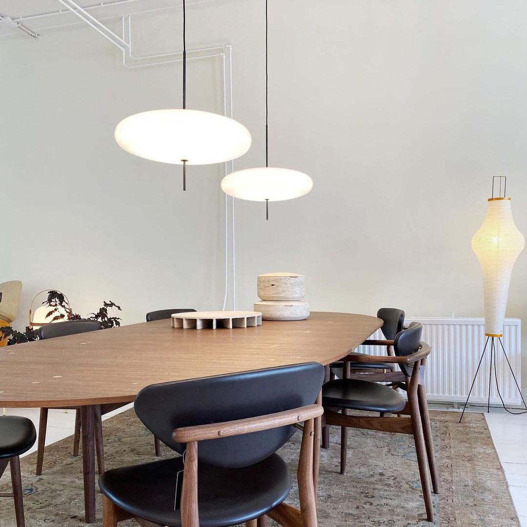 Ceiling Pendant Light White Polymer Shade Adjustable Drop Height Modern Dining Room Kitchen Living Room Hanging Fixture E26 E27 Socket 12 in