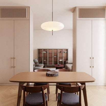 Ceiling Pendant Light White Polymer Shade Adjustable Drop Height Modern Dining Room Kitchen Living Room Hanging Fixture E26 E27 Socket 12 in