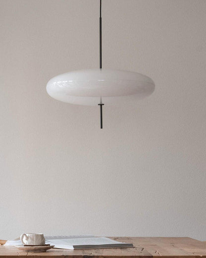 Ceiling Pendant Light White Polymer Shade Adjustable Drop Height Modern Dining Room Kitchen Living Room Hanging Fixture E26 E27 Socket 12 in