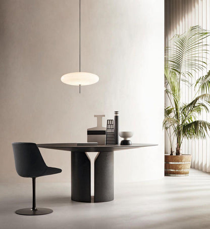 Ceiling Pendant Light White Polymer Shade Adjustable Drop Height Modern Dining Room Kitchen Living Room Hanging Fixture E26 E27 Socket 12 in