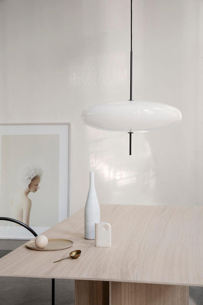 Ceiling Pendant Light White Polymer Shade Adjustable Drop Height Modern Dining Room Kitchen Living Room Hanging Fixture E26 E27 Socket 12 in