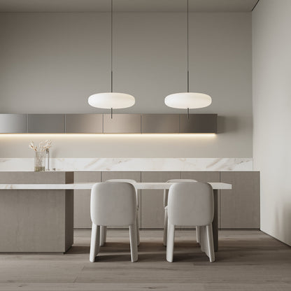Ceiling Pendant Light White Polymer Shade Adjustable Drop Height Modern Dining Room Kitchen Living Room Hanging Fixture E26 E27 Socket 12 in