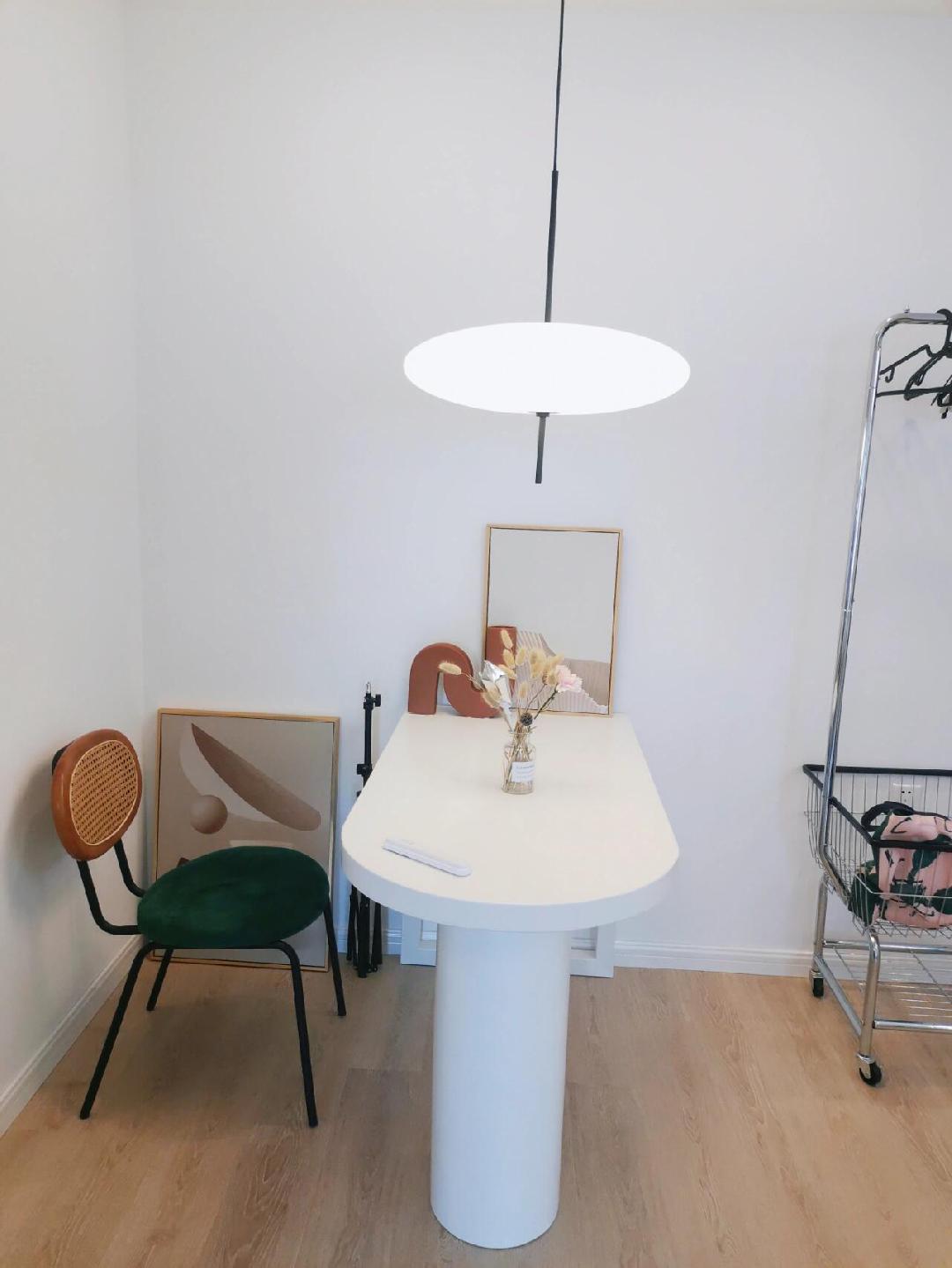 Ceiling Pendant Light White Polymer Shade Adjustable Drop Height Modern Dining Room Kitchen Living Room Hanging Fixture E26 E27 Socket 12 in
