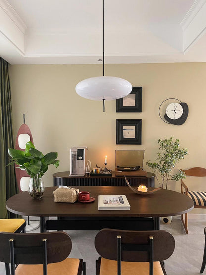 Ceiling Pendant Light White Polymer Shade Adjustable Drop Height Modern Dining Room Kitchen Living Room Hanging Fixture E26 E27 Socket 12 in