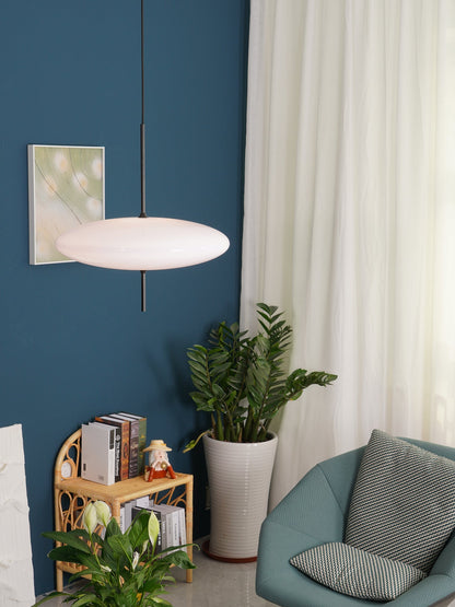 Ceiling Pendant Light White Polymer Shade Adjustable Drop Height Modern Dining Room Kitchen Living Room Hanging Fixture E26 E27 Socket 12 in