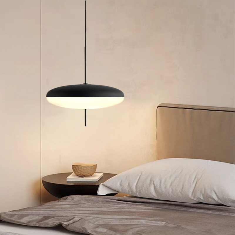Ceiling Pendant Light White Polymer Shade Adjustable Drop Height Modern Dining Room Kitchen Living Room Hanging Fixture E26 E27 Socket 12 in
