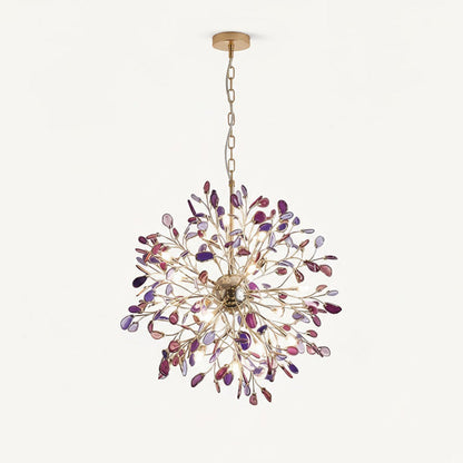 Agate Branch Chandelier 23-Inch Gold Finish Multi-Arm Adjustable G4 Fixture for Dining Room Living Room Statement Lighting Multicolor Natura