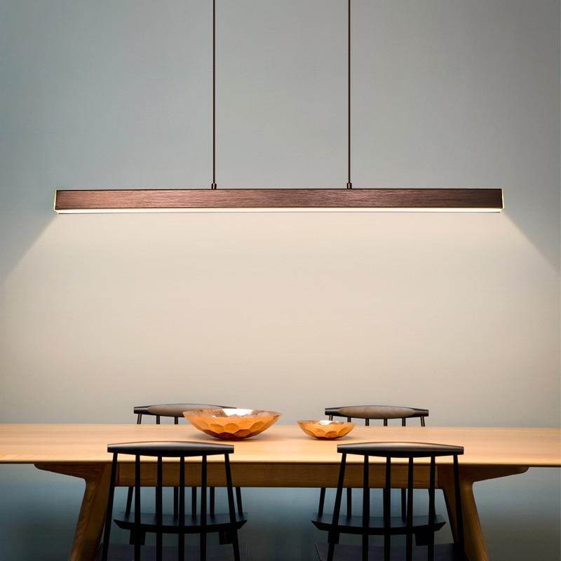 Linear LED Pendant Light Metal Frame Acrylic Diffuser Contemporary Dining Room Kitchen Island Ceiling Fixture Dimmable Modern Hanging Lamp