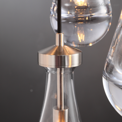 Cascading Glass Globe Chandelier – Dimmable LED Brass Fixture for Dining Room & Foyer – 18 to 60 Inch Multi-Light Statement Piece