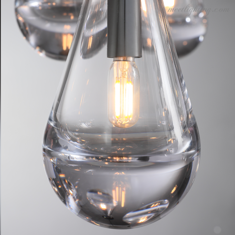 Cascading Glass Globe Chandelier – Dimmable LED Brass Fixture for Dining Room & Foyer – 18 to 60 Inch Multi-Light Statement Piece