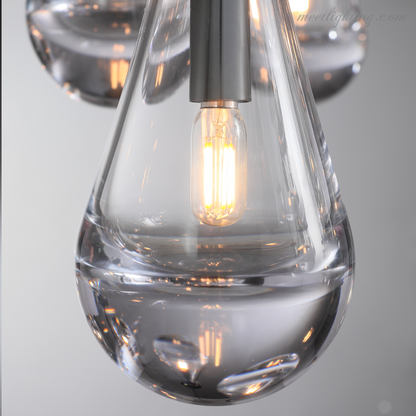 Cascading Glass Globe Chandelier – Dimmable LED Brass Fixture for Dining Room & Foyer – 18 to 60 Inch Multi-Light Statement Piece