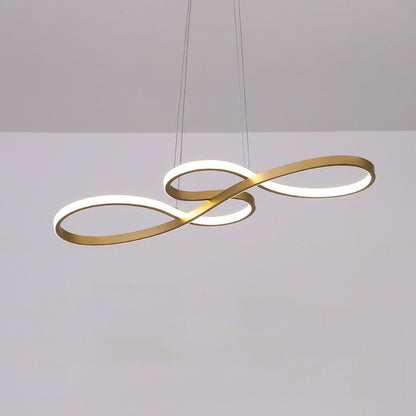 Music Note Linear Pendant Light Dimmable Metal & Silicone Artistic Fixture for Bedroom Living Room Adjustable Modern Chandelier