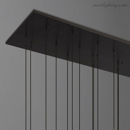Linear Glass Teardrop Fixture Brass Nickel Black Finish LED Dining Room Bedroom Living Room Restaurant Hotel Ceiling Statement Light