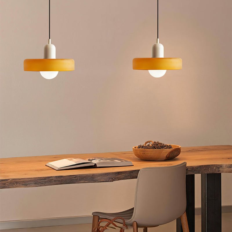 Art Glass Dome Pendant Light Fixture with Adjustable Cord for Kitchen Island Dining Room Bedroom | Modern Round Ceiling Hanging Lamp