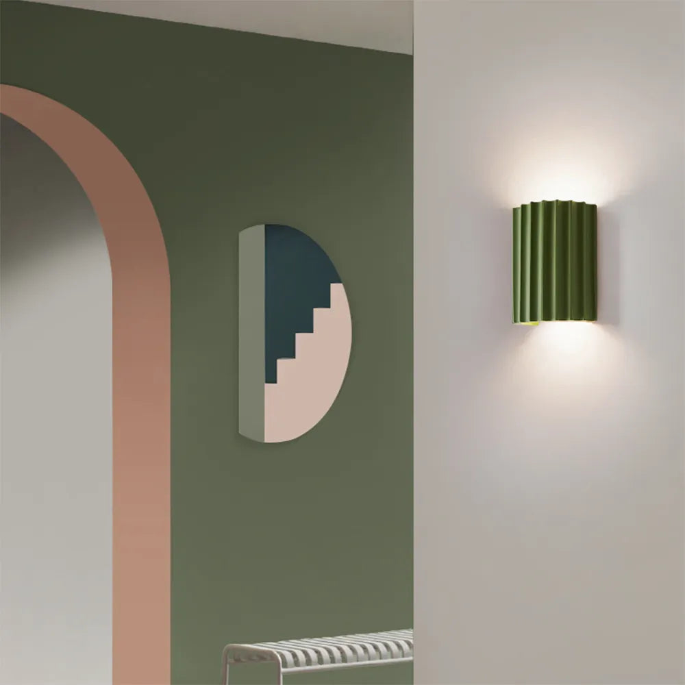 Sculptural Resin Sconce with Dual G9 Sockets for Bedroom Hallway Accent Lighting in Green Finish 6.5 Inches Compact Indoor Fixture