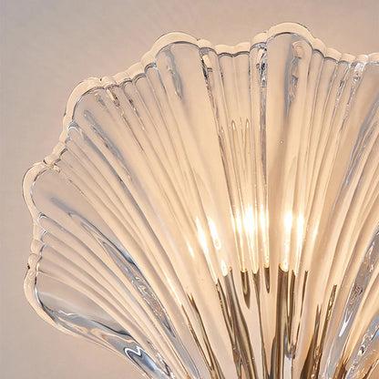 Shell Glass Sconce Gold 7.9 in Bedroom Hallway Bathroom LED Wall Light Fixture Coastal Decor Ambient Lighting Modern Luxury Metal Mount E14