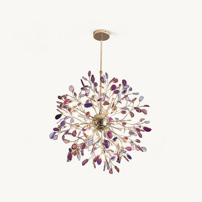 Agate Branch Chandelier 23-Inch Gold Finish Multi-Arm Adjustable G4 Fixture for Dining Room Living Room Statement Lighting Multicolor Natura