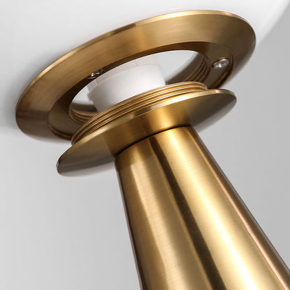 Modern Brass Table Lamp with Frosted Glass Globe – Stylish Bedside or Desk Lamp for Bedroom and Living Room