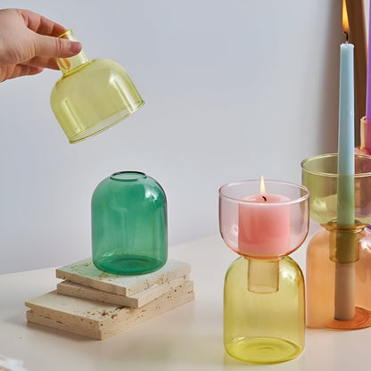 Modern Cylindrical Candle Holder and Vase – Elegant Ceramic Home Decor for Contemporary Spaces
