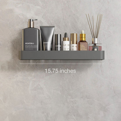 Modern Floating Bathroom Shelves with Self-Adhesive Mounting and Towel Holder – Stylish Storage Solution