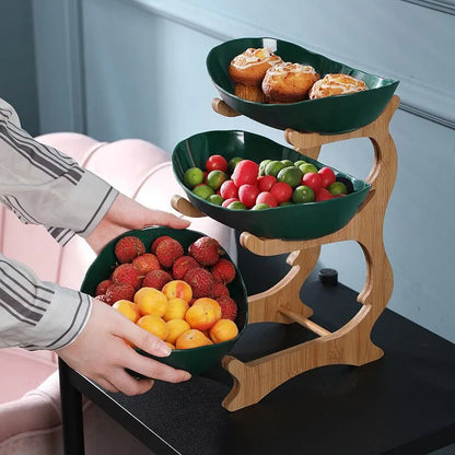 Modern Fruit Bowl | Three-Tier Space-Saving Organizer with Stylish Design for Elegant Kitchen Display