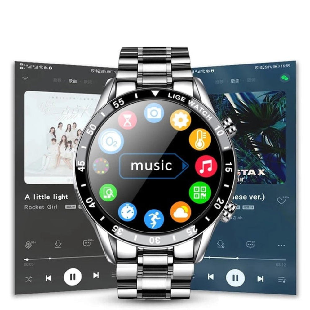 Modern Health Tracker | Smartwatch with 4G Connectivity & AMOLED Display | Elegant Stainless Steel Design for Daily Use