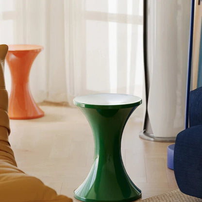 Modern Hourglass Side Table – Lightweight Plastic Footstool for Versatile Use