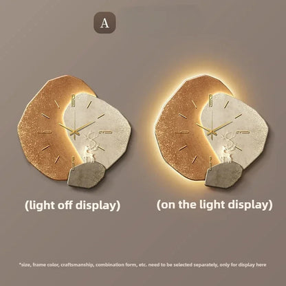 Modern LED Wall Clock in Natural Wood – with Silent Quartz Movement
