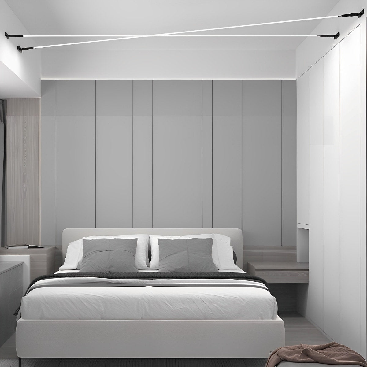 Modern Linear LED Strip Light with Rotatable Base for Adjustable Illumination