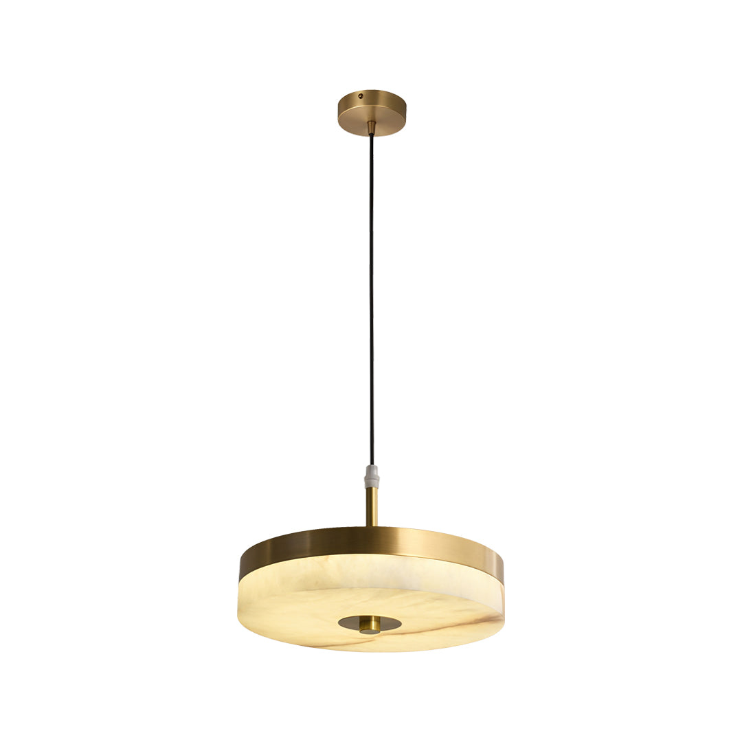 Modern Marble Disc Pendant Light – Adjustable 12W LED Hanging Light for Kitchen Island and Home Decor
