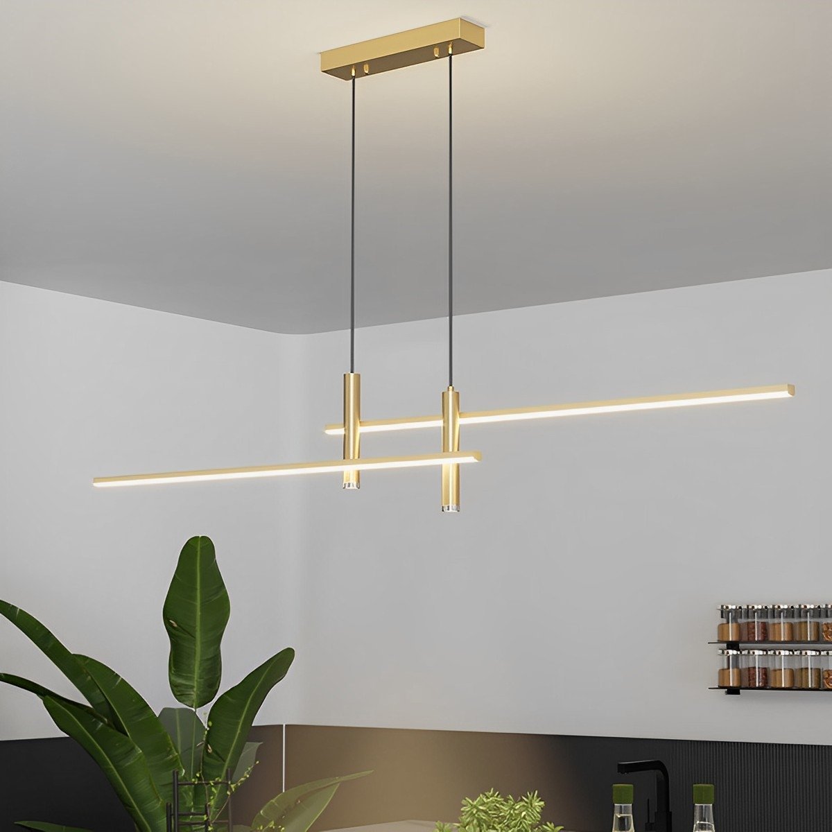 Modern Minimalist | Slim Linear Pendant Lamp with Adjustable Dimming | Perfect for Contemporary Interiors