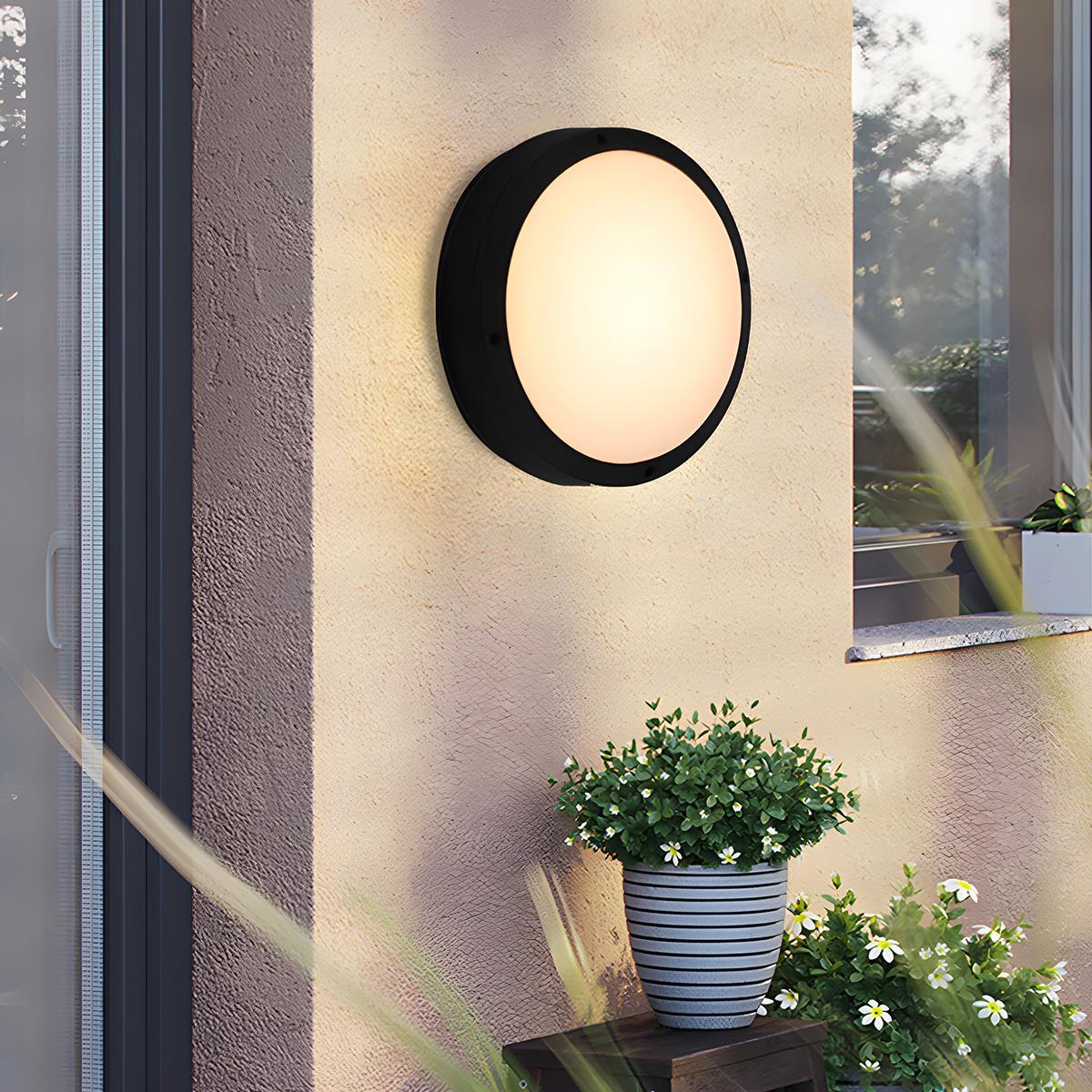 Modern Outdoor Wall Light | Round LED Sconce with IP65 Waterproof Rating | Durable Exterior Lighting for Patios and Gardens