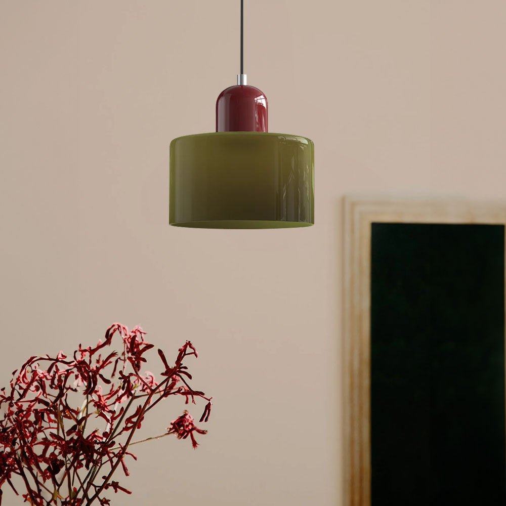 Handwoven Glass Pendant Light Bauhaus Style Indoor Hanging Lamp Adjustable Cable for Dining Room Kitchen Home Office