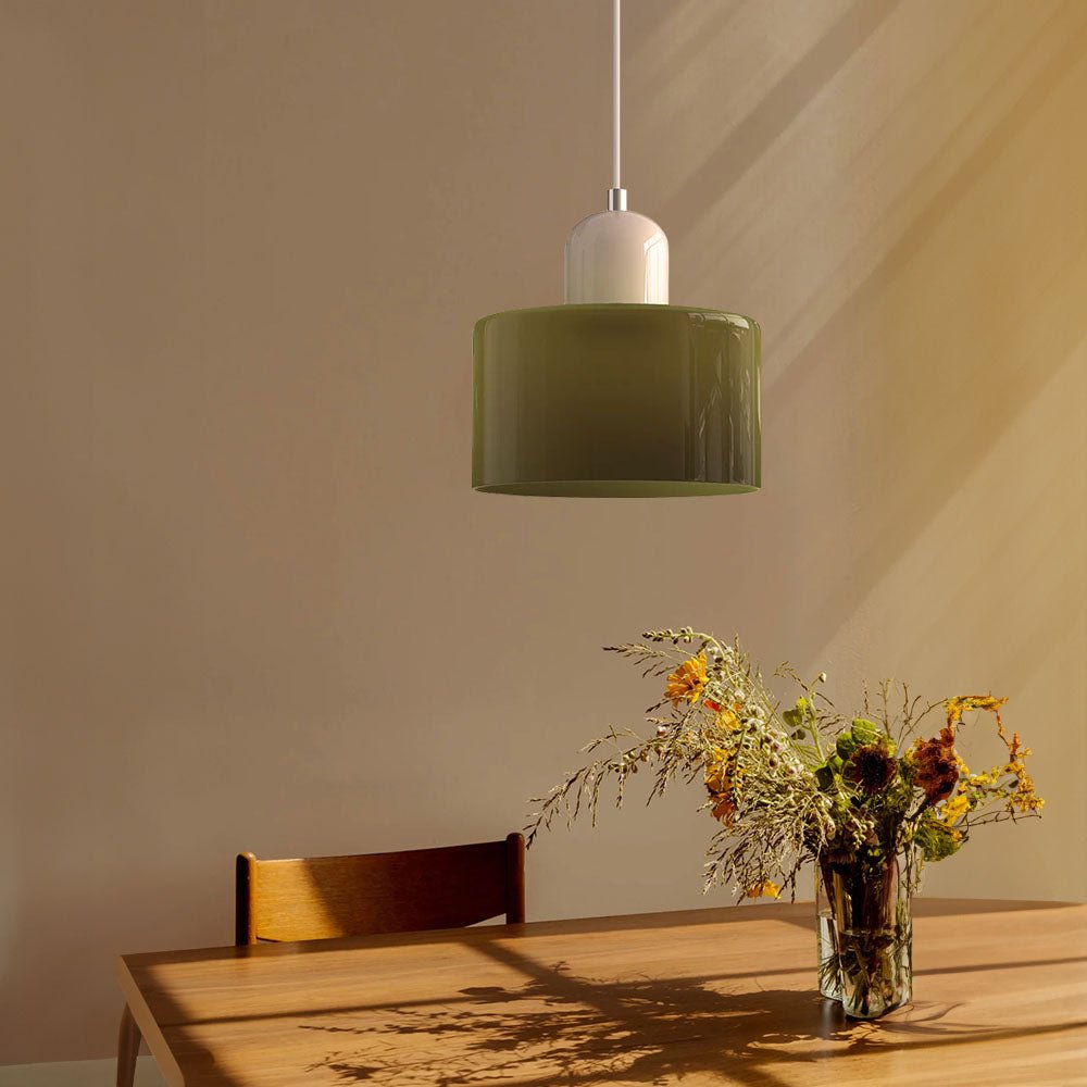 Handwoven Glass Pendant Light Bauhaus Style Indoor Hanging Lamp Adjustable Cable for Dining Room Kitchen Home Office